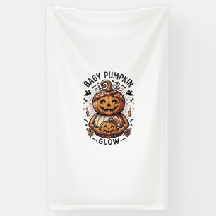 Schwangerschaft Kürbis-Shirt Vintage Halloween Bau Banner