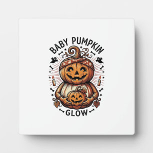 Schwangerschaft Kürbis-Shirt Vintage Halloween Bau Fotoplatte