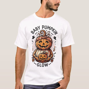 Schwangerschaft Kürbis-Shirt Vintage Halloween Bau T-Shirt