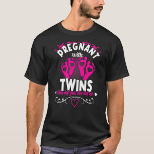 Schwangerschaft mit Zwillingen Pink Girl Pregnancy T-Shirt