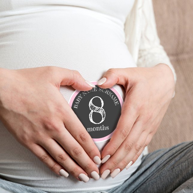 Schwangerschaft Monatliche Babyaufkleber Aufkleber (Add your name or your future baby's to these fun bump stickers. )