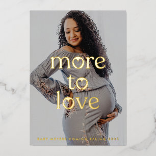 Schwangerschaft Mutterschaft Foto Gold Foil Ankünd Folieneinladung