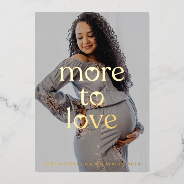 Schwangerschaft Mutterschaft Foto Gold Foil Ankünd Folieneinladung (Vorderseite)