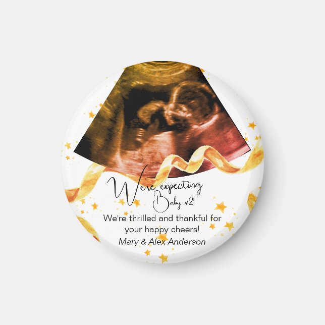Schwangerschaft New Baby Ultrasound Sonogram Foto Magnet (Vorne)