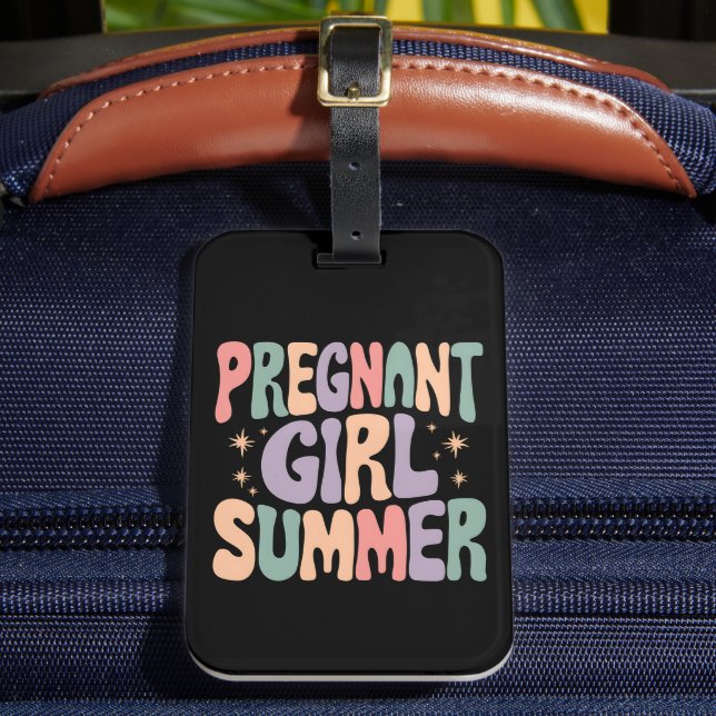 Schwangerschaft Reveal Schwangere Mädchen Sommer B Gepäckanhänger (Vorderseite Insitu 2)