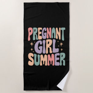 Schwangerschaft Reveal Schwangere Mädchen Sommer B Strandtuch
