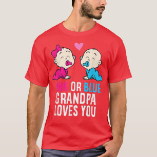 Schwangerschaft Rosa oder blaue Grandpa-Lieben T-Shirt