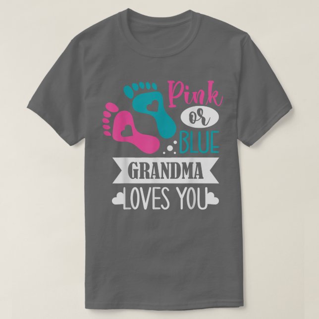 Schwangerschaft Rosa oder blaue Oma-Lieben T-Shirt (Design vorne)