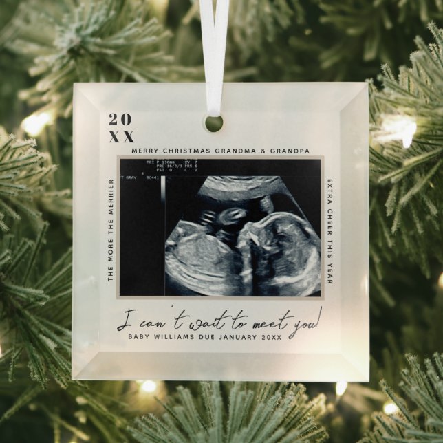 Schwangerschaft Ultrasound Foto | Frohe Weihnachte Ornament Aus Glas (Insitu)