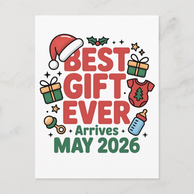 Schwangerschaft Weihnachten Bestes Geschenk je Ank Ankündigungspostkarte (Vorderseite)