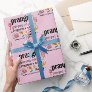 Schwangerschaft + Wut und Hunger = Prangry Geschenkpapier
