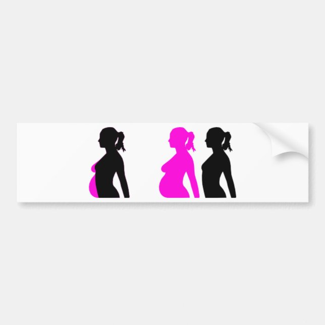 Schwangerschafts-Silhouette Autoaufkleber (Vorne)