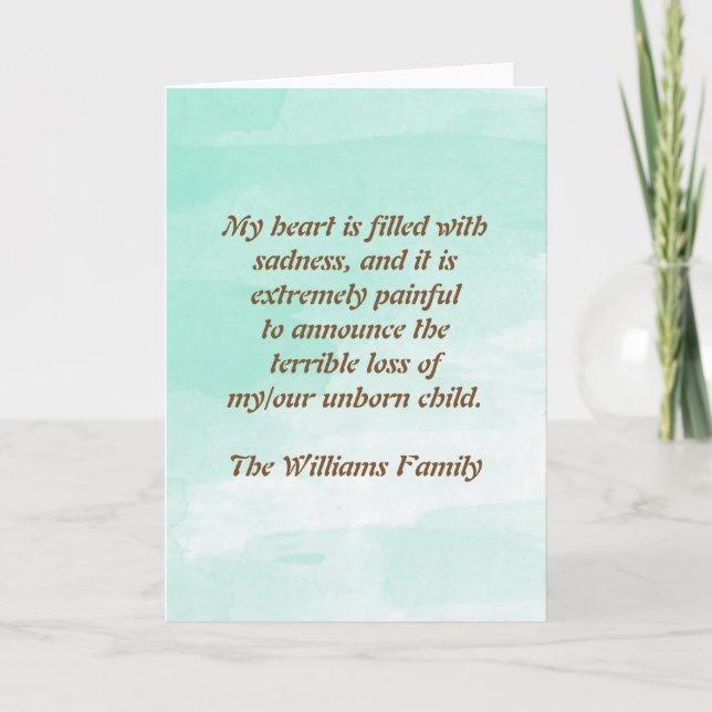 Schwangerschafts-Verlust-Mitteilung Ankündigung (Vorderseite)