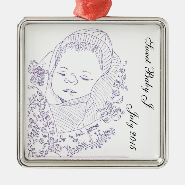 Schwangerschafts-Verlust-Verzierung Silbernes Ornament (Vorne)