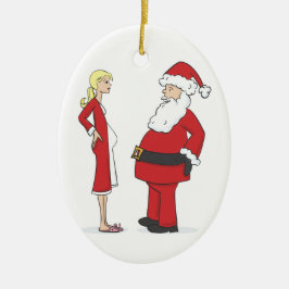Schwangerschafts-Weihnachtsverzierungen - BLONDES Keramik Ornament