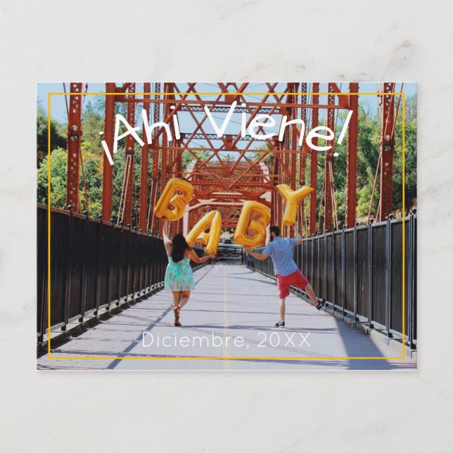 Schwangerschaftsankündigung auf Spanisch Ankündigungspostkarte (Vorderseite)