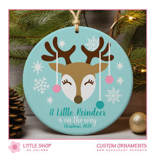 Schwangerschaftsankündigung Baby Anpassbares Foto Keramik Ornament