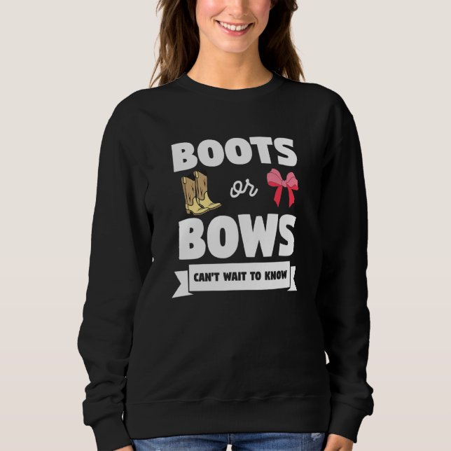 Schwangerschaftsankündigung bei Stiefeln oder Boge Sweatshirt (Vorderseite)