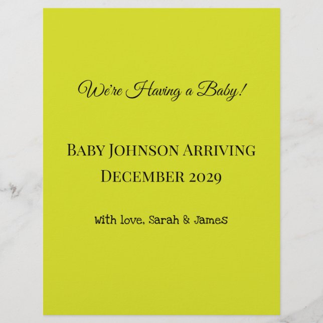 Schwangerschaftsankündigung! Briefbogen (Vorderseite)