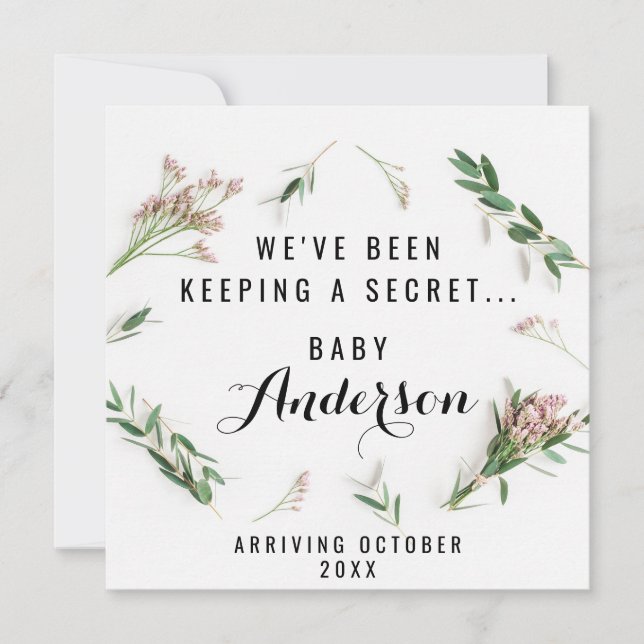 Schwangerschaftsankündigung - Grüne Dankeskarte (Vorderseite)