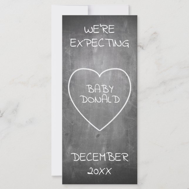 Schwangerschaftsankündigung im Chalkboard-Stil (Vorderseite)