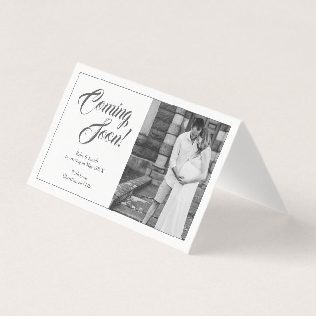 Schwangerschaftsankündigung im klassischen Stil (Vorderseite)