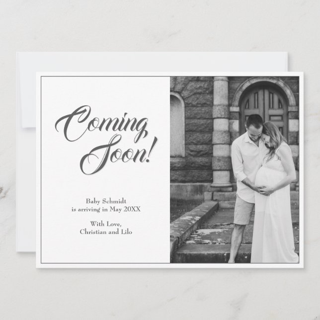 Schwangerschaftsankündigung im klassischen Stil (Vorderseite)