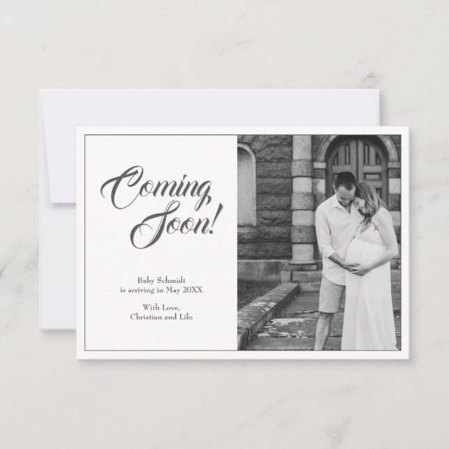 Schwangerschaftsankündigung im klassischen Stil (Vorderseite)