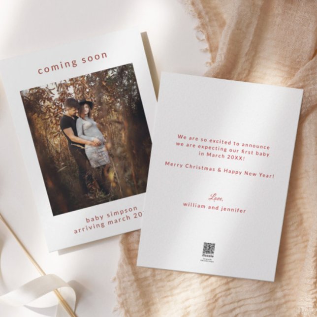 Schwangerschaftsankündigung kommt bald Weihnachtsk Feiertagskarte (Von Creator hochgeladen)