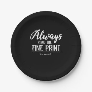 Schwangerschaftsankündigung Lesen Sie die Fine Pri Pappteller