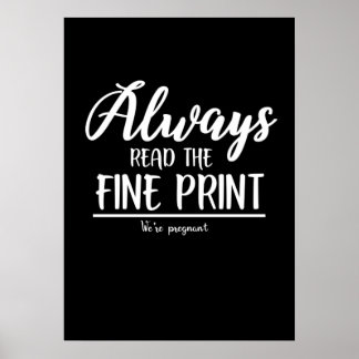 Schwangerschaftsankündigung Lesen Sie die Fine Pri Poster