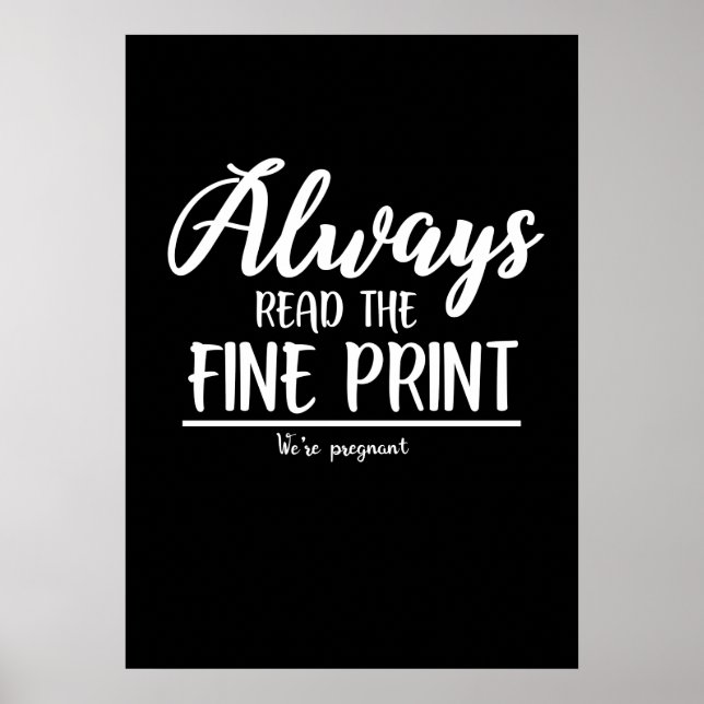 Schwangerschaftsankündigung Lesen Sie die Fine Pri Poster (Vorne)