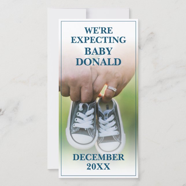 Schwangerschaftsankündigung mit Kinderschuhen (Vorderseite)