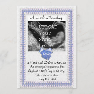 Schwangerschaftsankündigung mit Ultraschall-Foto Ankündigung