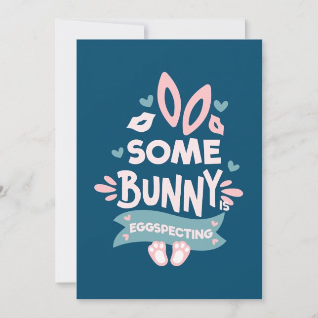 Schwangerschaftsankündigung Osterhase Feiertagskarte (Vorderseite)