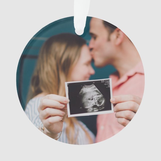 Schwangerschaftsankündigung Personalisiert Weihnac Ornament (Vorderseite)