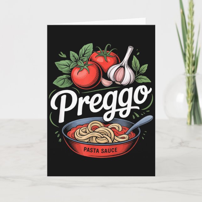 Schwangerschaftsankündigung Prego Pasta Sauce Lust Karte (Vorderseite)