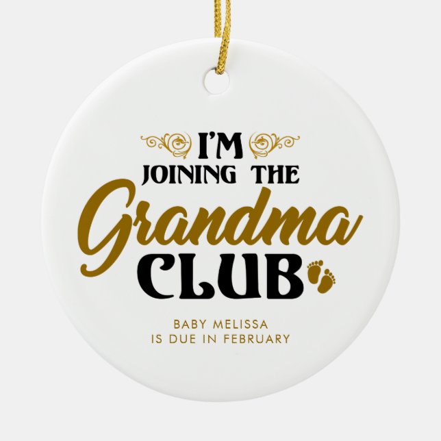 Schwangerschaftsankündigung Sonogramm Oma Keepake Keramik Ornament (Vorne)