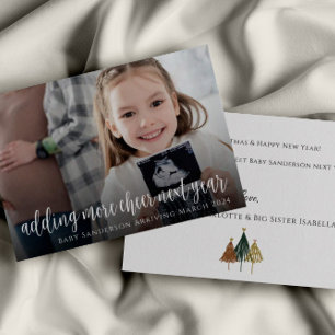 Schwangerschaftsankündigung Ultrasound Weihnachtsk Dankeskarte