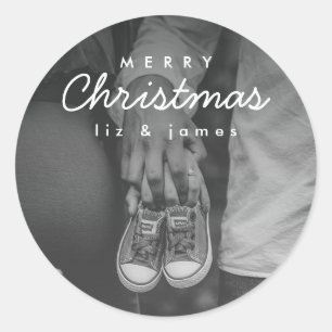 Schwangerschaftsankündigung Weihnachten Runder Aufkleber