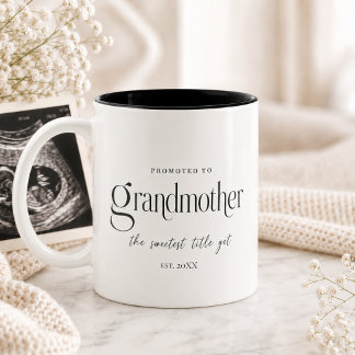 Schwangerschaftsankündigungsgeschenk für Großmutte Zweifarbige Tasse