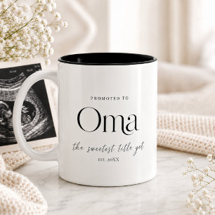 Schwangerschaftsankündigungsgeschenk für Oma Zweifarbige Tasse
