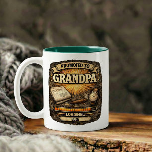Schwangerschaftsankündigungsgeschenk für Opa Zweifarbige Tasse