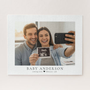 Schwangerschaftsfoto-Ankündigung Babyname Geburtst Puzzle