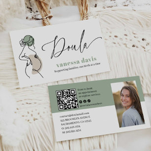SCHWANGERSCHAFTSLINIENKUNST DOULA GEBURTSARBEITER VISITENKARTE