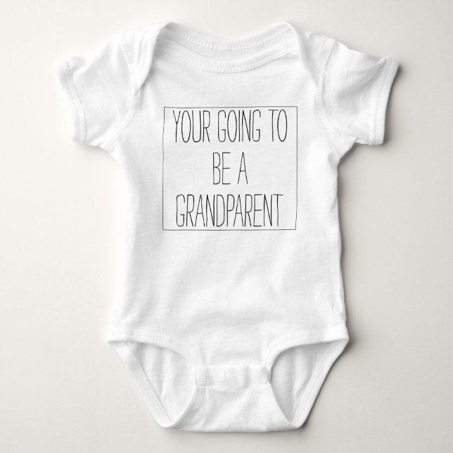 Schwangerschaftsmitteilung zu den Großeltern Baby Strampler (Vorderseite)