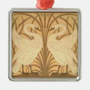 Schwantapetenentwurf Silbernes Ornament