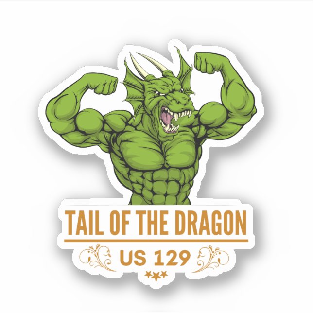 Schwanz der Dragon Deals Gap Motorrad-Reise Aufkleber (Vorderseite)