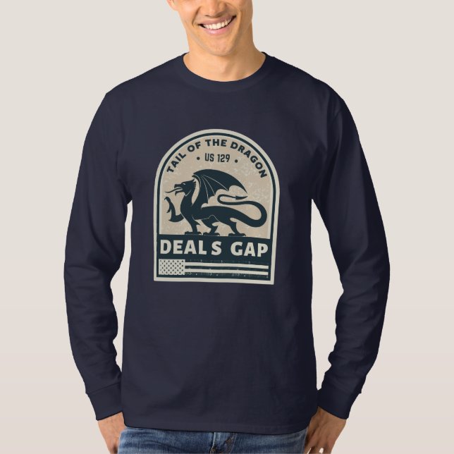 Schwanz der Dragon Deals Gap Motorrad-Reise T-Shirt (Vorderseite)
