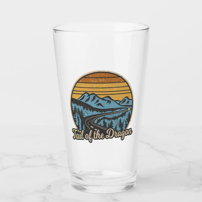 Schwanz des Drachenretro Glas (Vorderseite)